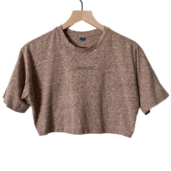Lululemon lab Cotton-Blend Cropped Graphic T-Shirt Twilight Rose Size 6 - Picture 1 of 5